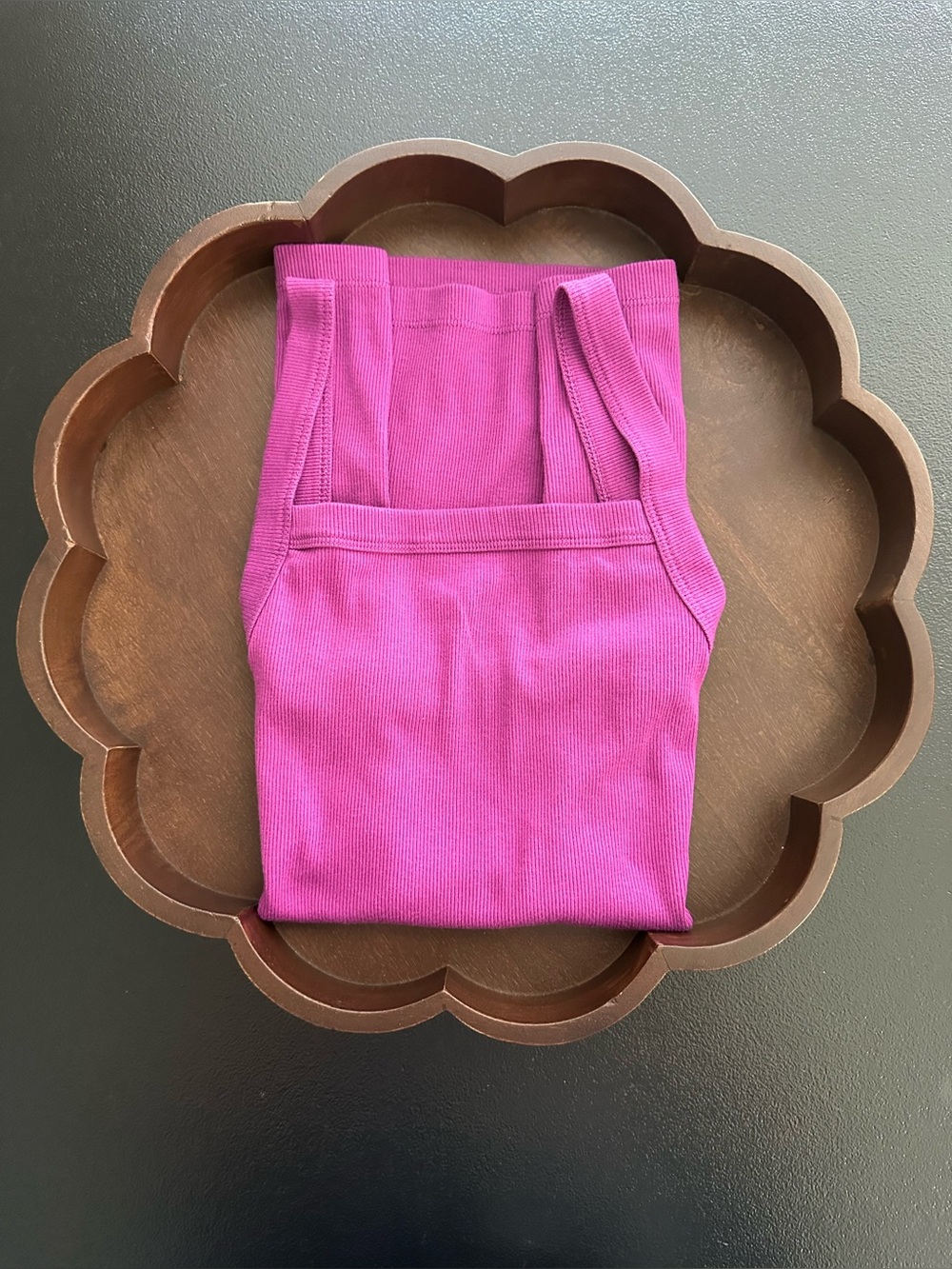 Women’s Old Navy ~ Slim Fit Magenta Ribbed  Square Neckline Tank Top Size M